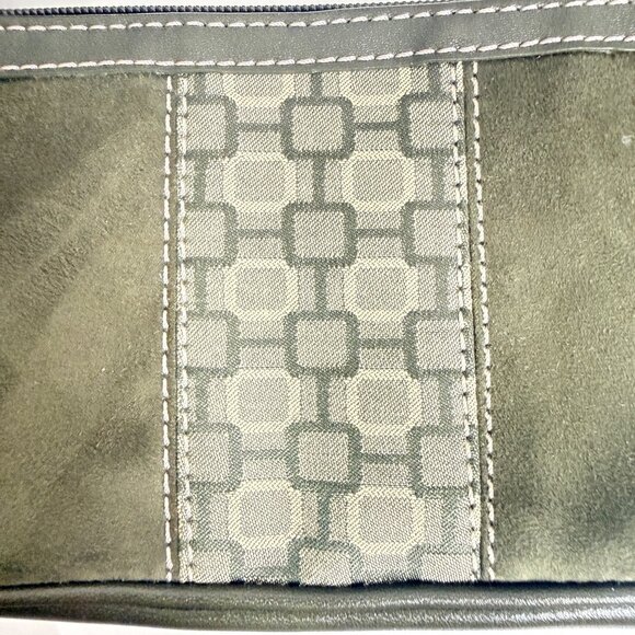 Nine West Y2K Mini Shoulder Bag Green Suede Leather Accent NWT - Picture 11 of 13